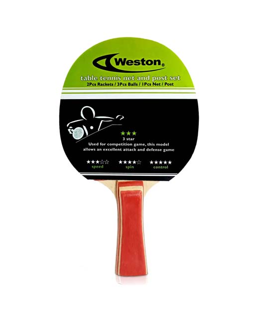Raqueta Ping Pong Weston, 3 estrellas SportCity